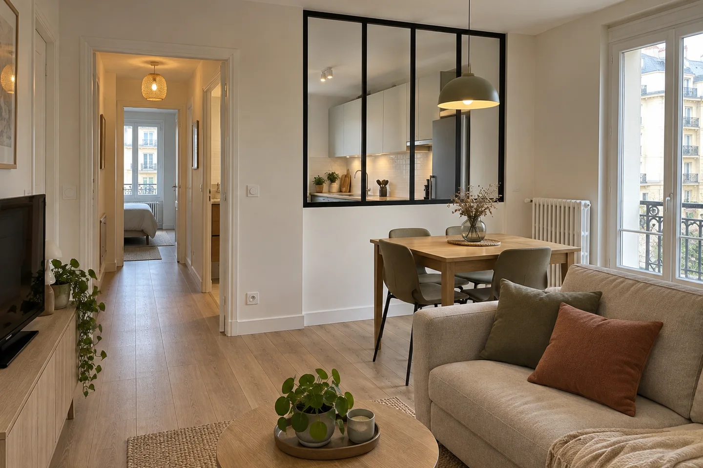 Appartement rénové en Île-de-France — visualisation réaliste
